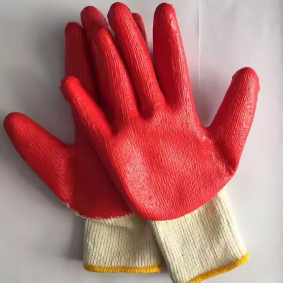 10 Pair Latex Rubber Coated Work Gloves, Grip & Durable Protection - Picture 3 of 6